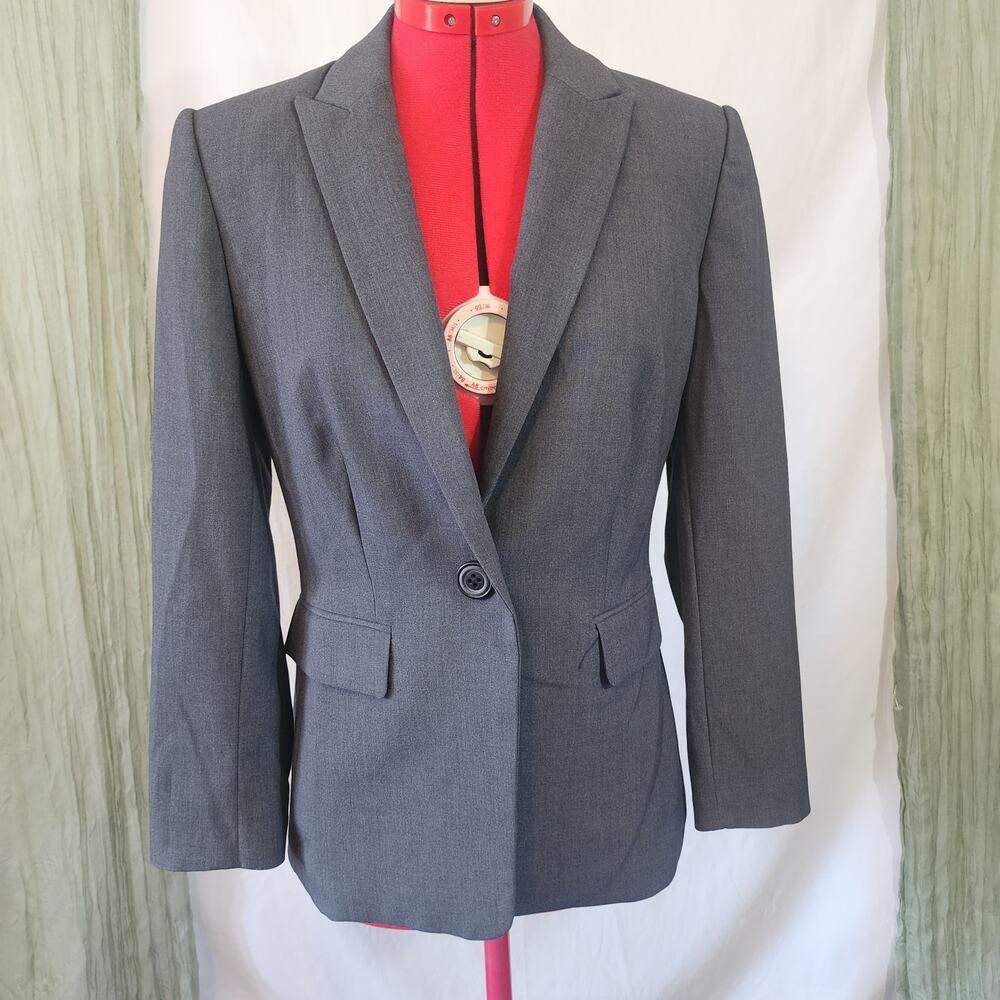Calvin Klein Dark Gray Long Sleeves Work Business Woman's Blazer Size 6